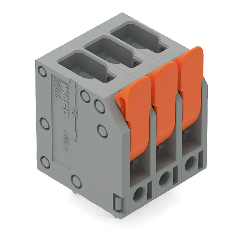 PCB terminal block; lever; 4 mm²; Pin spacing 5 mm; 9-pole; Push-in CAGE CLAMP®; gray — photo 1 of 3