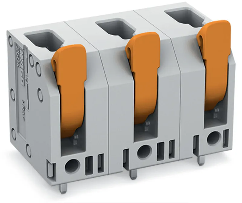 PCB terminal block; lever; 4 mm²; Pin spacing 11.5 mm; 2-pole; Push-in CAGE CLAMP®; gray — photo 1 of 3