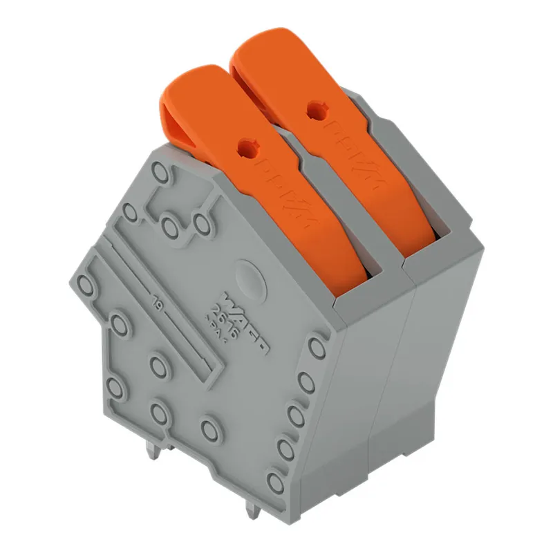 PCB terminal block; lever; 16 mm²; Pin spacing 10 mm; 2-pole; Push-in CAGE CLAMP®; gray — photo 4 of 6