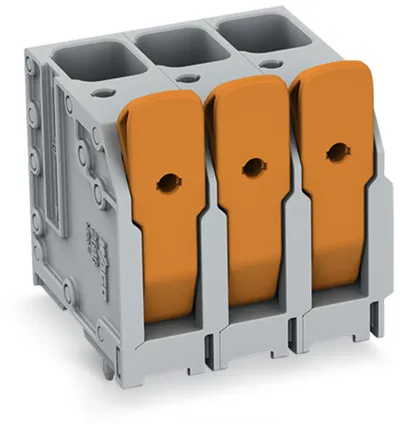 PCB terminal block; lever; 16 mm²; Pin spacing 10 mm; 11-pole; Push-in CAGE CLAMP®; gray