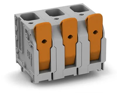 PCB terminal block; lever; 16 mm²; Pin spacing 15 mm; 2-pole; Push-in CAGE CLAMP®; 16,00 mm²; gray
