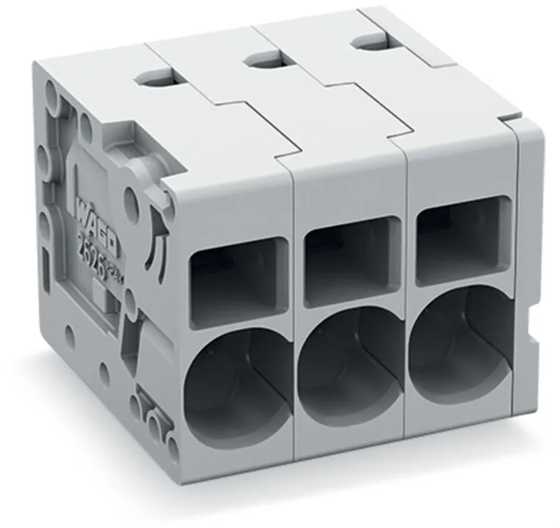 PCB terminal block; 6 mm²; Pin spacing 7.5 mm; 3-pole; Push-in CAGE CLAMP®; 6,00 mm²; gray — photo 1 of 4