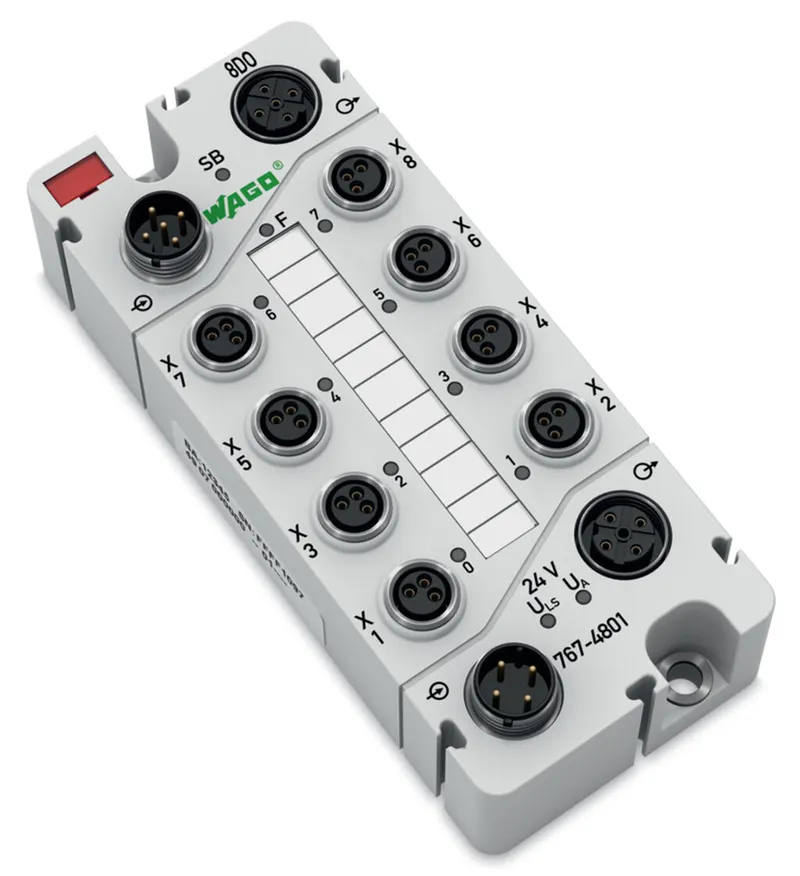 8-channel digital output; 24 VDC; 0.5 A; 8 x M8 — photo 1 of 4