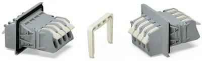 Feedthrough terminal block; lever; Plate thickness: 3 mm; 16 mm²; Pin spacing 11.5 mm; 4-pole; CAGE CLAMP®; 16,00 mm²; gray