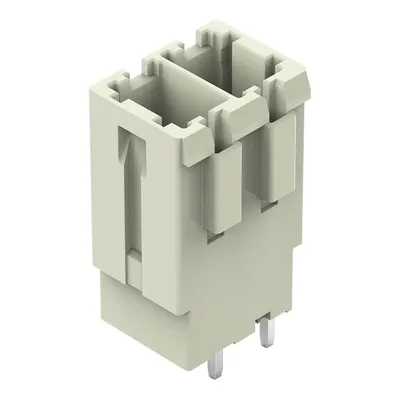 Wago 831-3602 – THT male header; 1.0 x 1.2 mm solder pin; straight; 100% protected against mismating; Pin spacing 7.62 mm; 2-pole; light gray