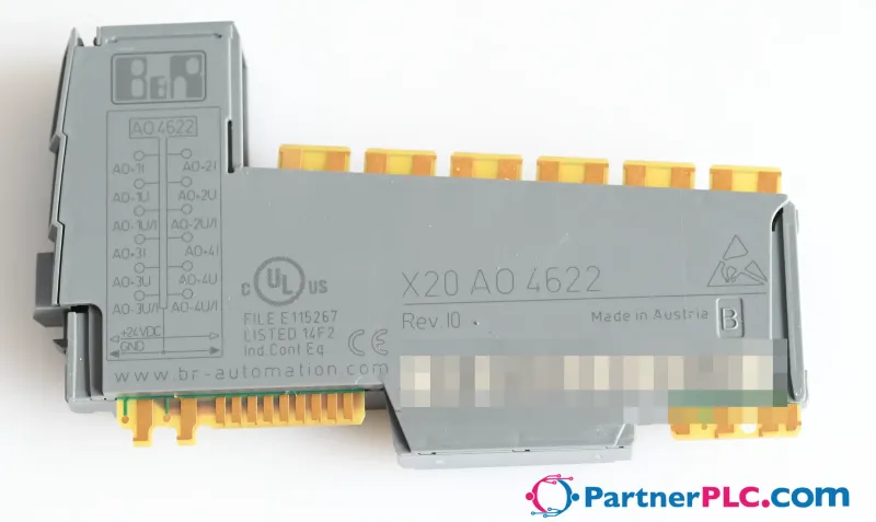 B&R X20AO4622 Used Rev. I0 – 4 analog outputs; Either current or voltage signal possible — photo 1 of 5