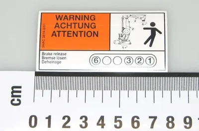 ABB 3HAC2814-2 – Instruction plate ABB 3HAC2814-2 – Instruction plate