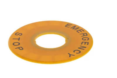 Plate “EMERGENCY STOP”