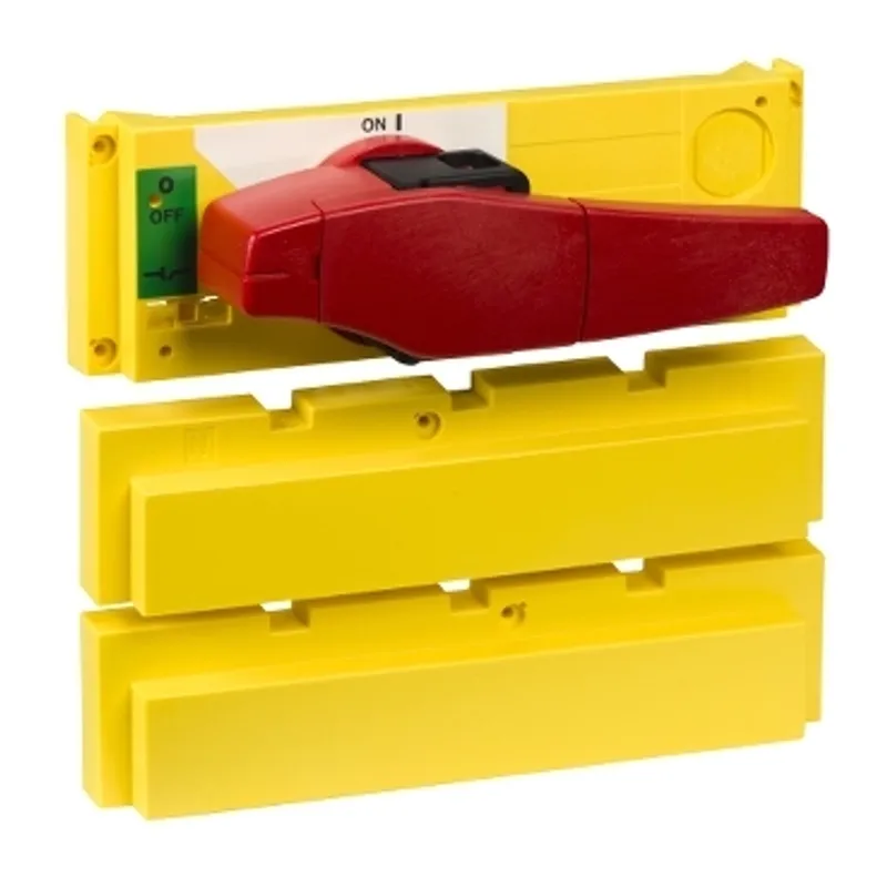 Yellow front covers and red rotary handle, ComPact INS320 to 630, 3 Poles, 4 Poles