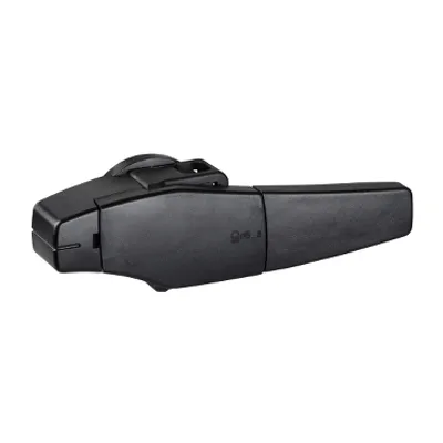 Front, side rotary handle, black handle