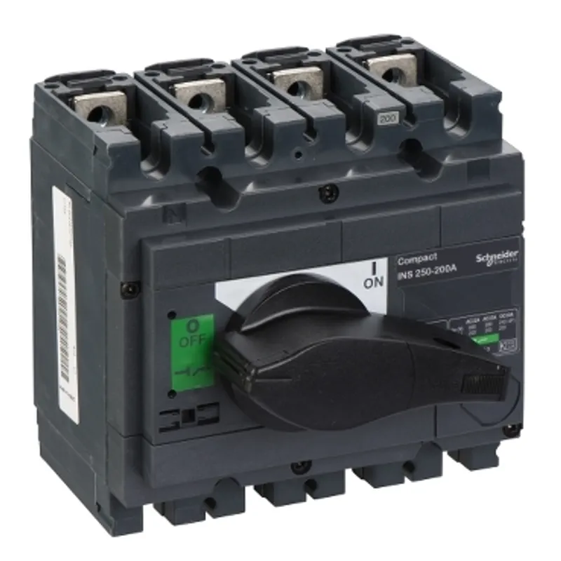 switch disconnector, Compact INS250-200, 200A, standard version with black rotary handle, 4 poles — photo 1 of 2