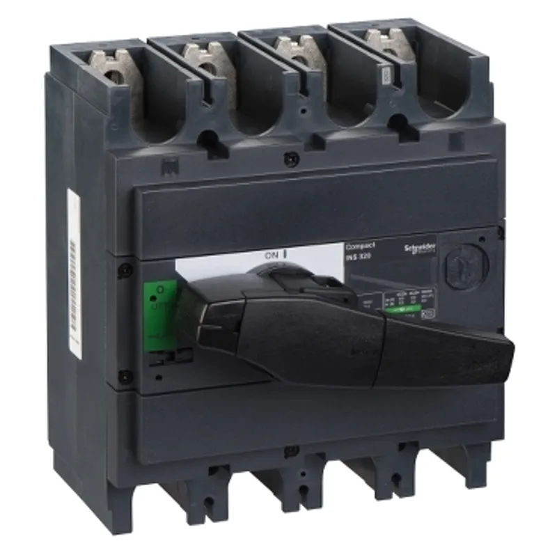 switch disconnector, Compact INS320, 320A, standard version with black rotary handle, 4 poles