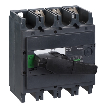 switch disconnector, Compact INS400, 400A, standard version with black rotary handle, 3 poles