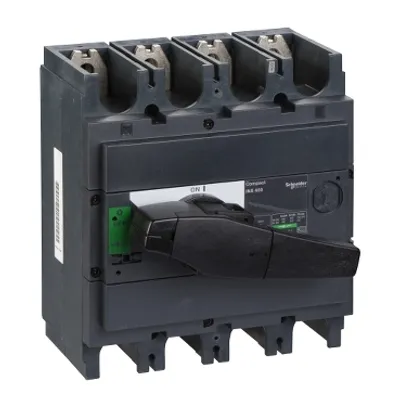 switch disconnector, Compact INS400, 400A, standard version with black rotary handle, 4 poles
