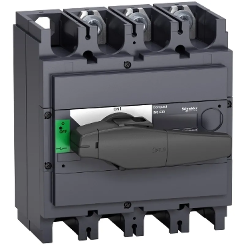 switch disconnector, Compact INS500, 500A, standard version with black rotary handle, 3 poles