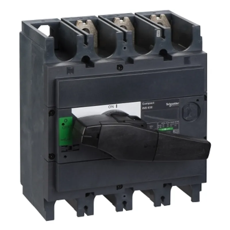 switch disconnector, Compact INS630, 630A, standard version with black rotary handle, 3 poles