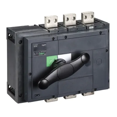 switch disconnector, Compact INS800, 800A, standard version with black rotary handle, 3 poles