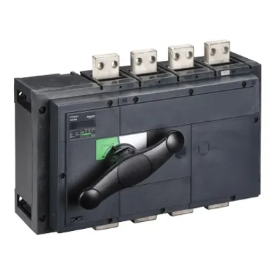 switch disconnector, Compact INS800, 800A, standard version with black rotary handle, 4 poles
