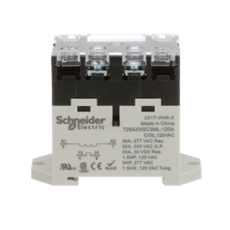Power relay, SE Relays, 30A, 1NO, 120VAC, LED push button, screw terminals, DIN or panel mount — photo 3 of 9