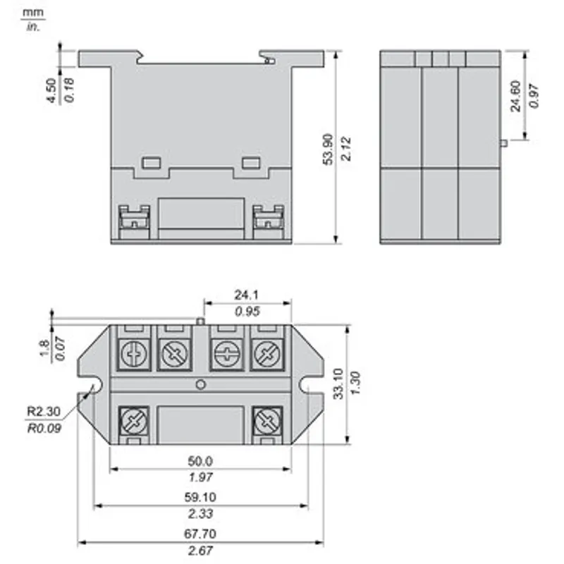 Power relay, SE Relays, 30A, 1NO, 24VAC, LED push button, screw terminals, DIN or panel mount — photo 2 of 9