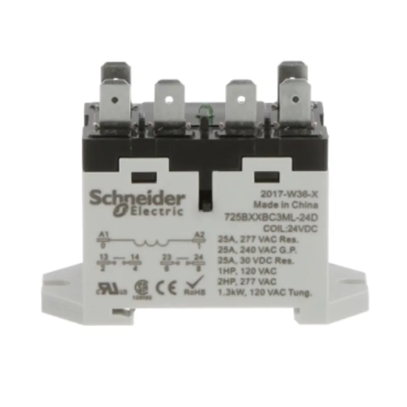 Power relay, SE Relays, 25A, 2NO, 24VDC, LED push button, blade terminals, DIN or panel mount — photo 6 of 9