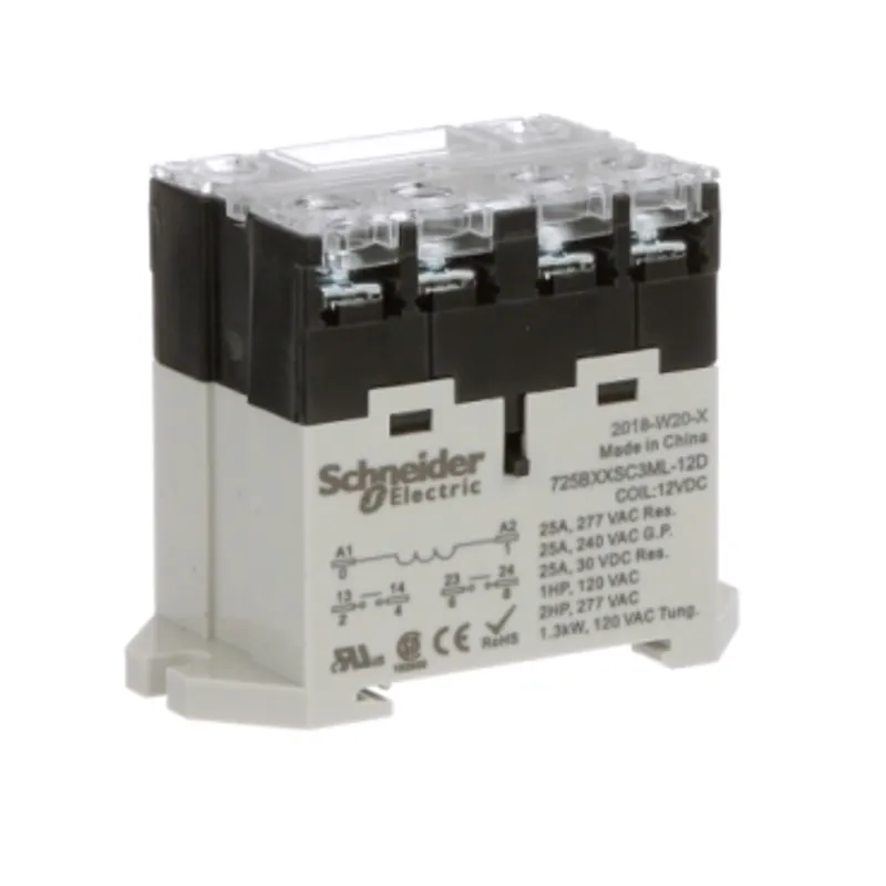 Power relay, SE Relays, 25A, 2NO, 12VDC, LED push button, screw terminals, DIN or panel mount — photo 1 of 9