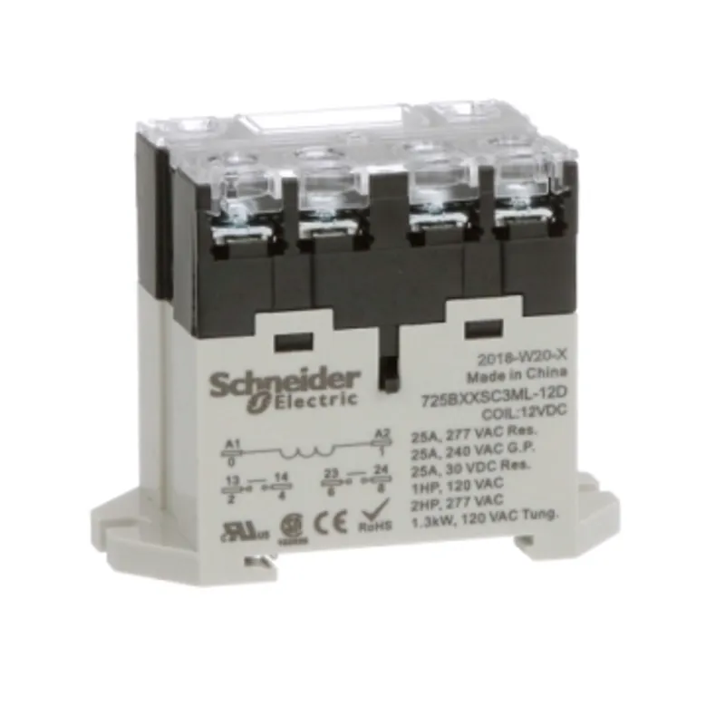 Power relay, SE Relays, 25A, 2NO, 12VDC, LED push button, screw terminals, DIN or panel mount — photo 5 of 9