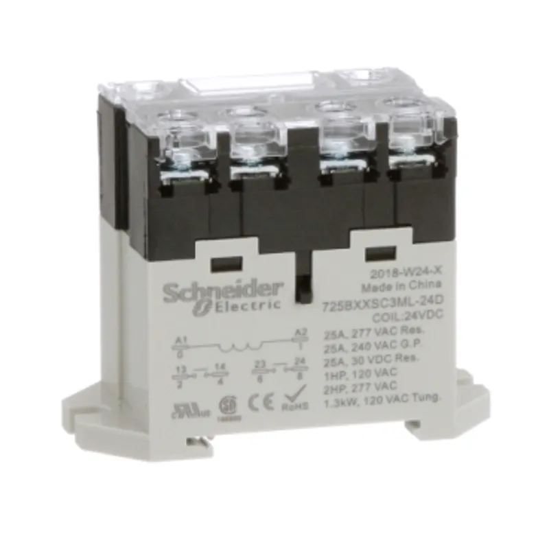 Power relay, SE Relays, 25A, 2NO, 24VDC, LED push button, screw terminals, DIN or panel mount — photo 1 of 9
