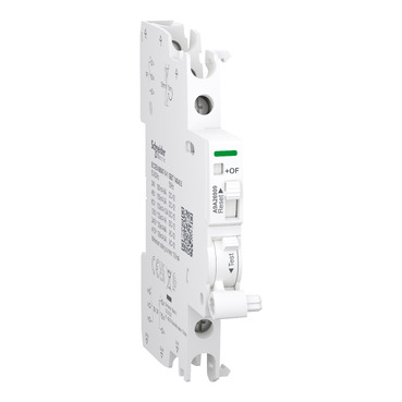 Auxiliary contact, Acti9 A9A, iOF/SD+OF, 2 C/O, 100mA to 6A, 24VAC to 415VAC, 24VDC to 130VDC, top and bottom connection — photo 1 of 2