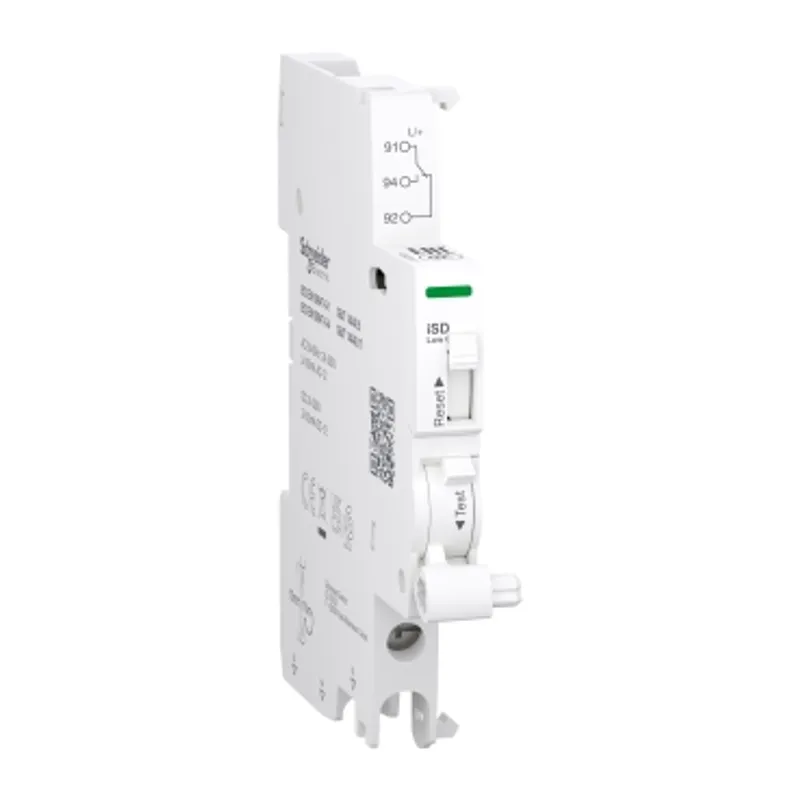 Auxiliary contact, Acti9 A9A, iSD, 1 C/O, 2mA to 100mA, 24VAC to 250VAC, 24VDC to 220VDC, bottom connection — photo 1 of 2