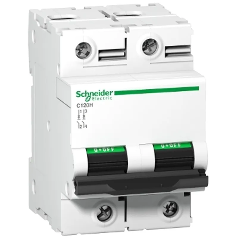 Miniature circuit breaker (MCB), Acti9 C120H, 2P, 80A, B curve, 15000A (IEC/EN 60898-1), 15kA (IEC/EN 60947-2)