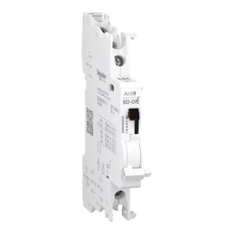 Auxiliary contact, Acti9 A9N, OF/SD+OF, 2 C/O, 100mA to 6A, 24VAC to 415VAC, 24VDC to 130VDC, top and bottom connection — photo 1 of 2