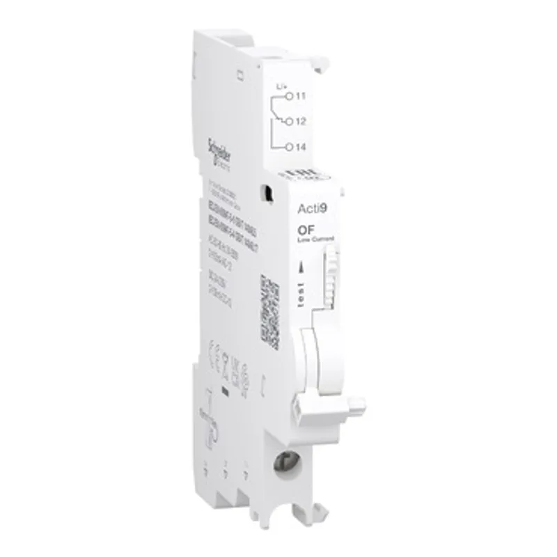 Auxiliary contact, Acti9 A9N, OF, 1 C/O, 2mA to 100mA, 24VAC to 250VAC, 24VDC to 220VDC, bottom connection — photo 1 of 2