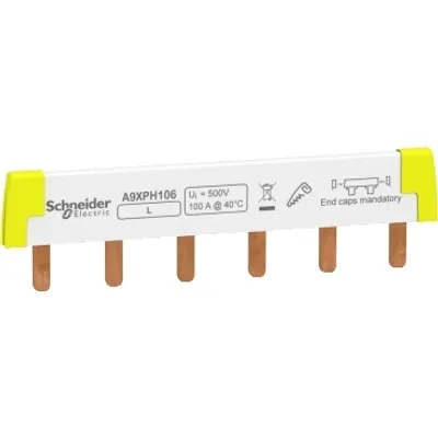 Acti9 - comb busbar - 1L - 18 mm pitch - 6 modules - 100A
