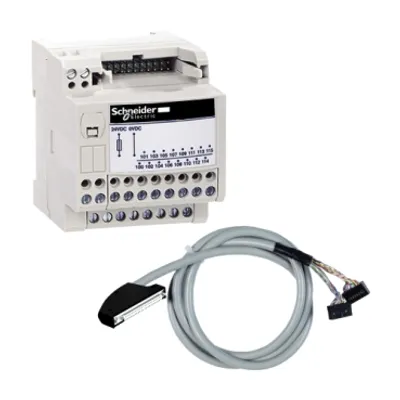passive connection sub-base, Modicon ABE7, 16 inputs or outputs, wiring kit,  cable 1m