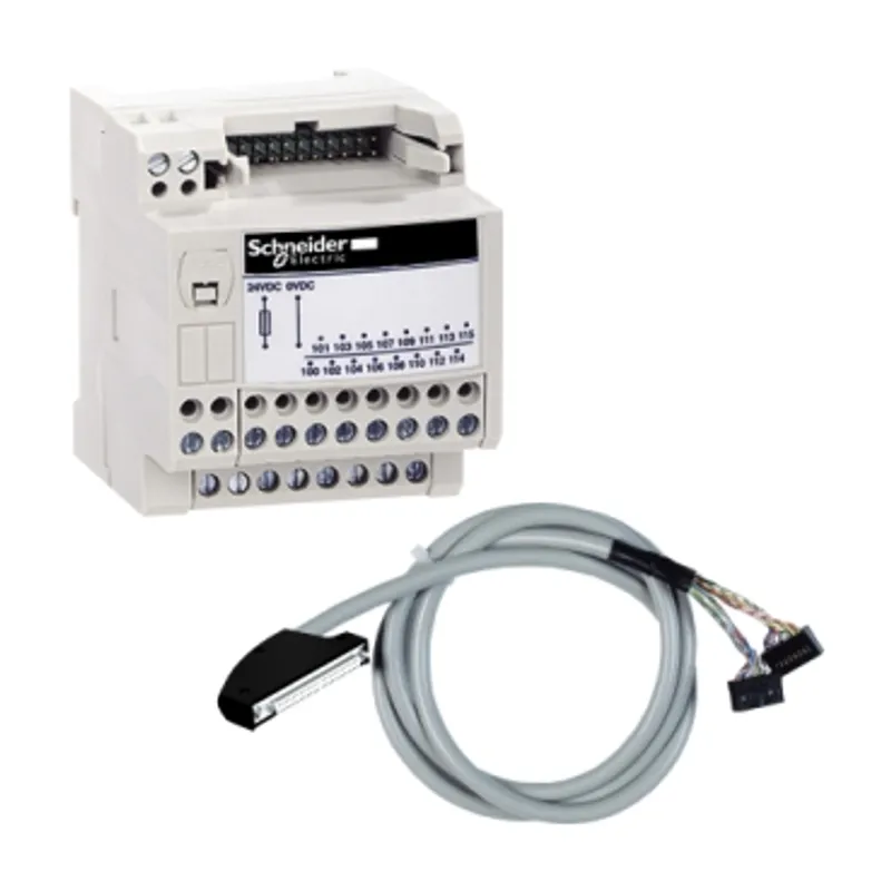 passive connection sub-base, Modicon ABE7, 16 inputs or outputs, wiring kit,  cable 1m