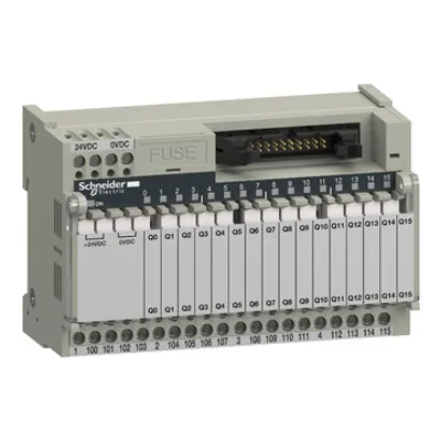 Sub-base with plug-in electromechanical relay ABE7, 16 channels, relay 5 mm