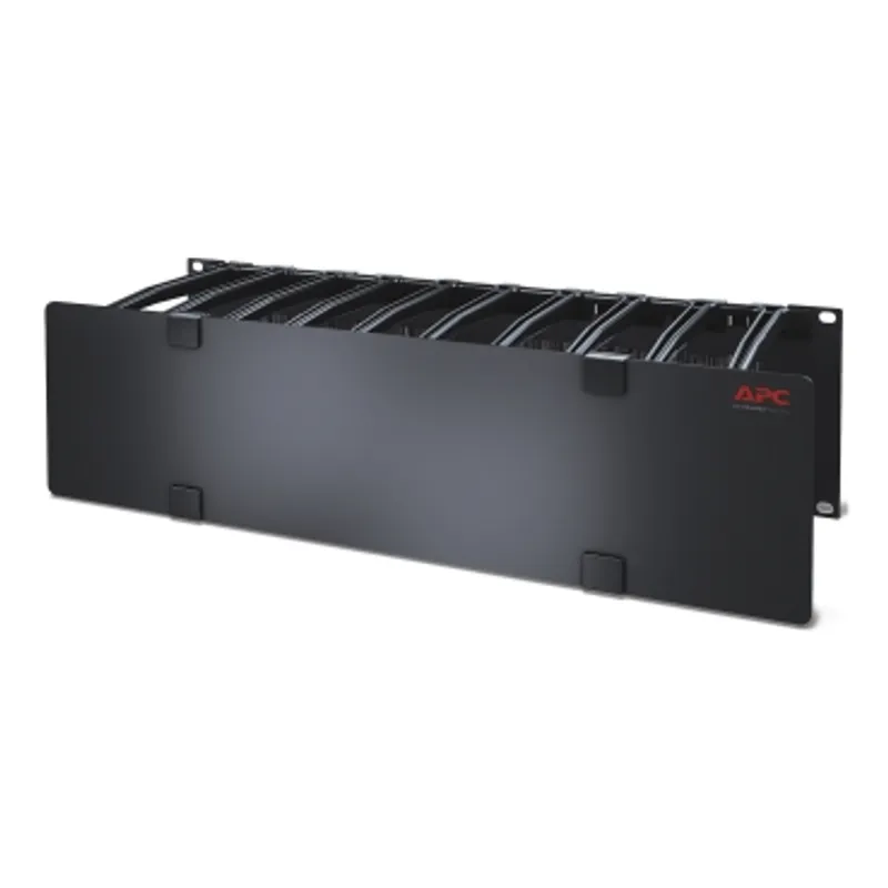 APC NetShelter Cable Management, Horizontal Cable Manager, 3U, Single Side with Cover, 482.6 x 133.35 x 165.1 mm — photo 1 of 3