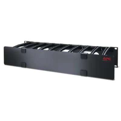 APC NetShelter Cable Management, Horizontal Cable Manager, 2U, Single Side with Cover, Black, 482.6 x 88.9 x 165.1 mm