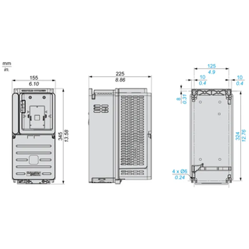 variable speed drive, Altivar Process ATV600, ATV630, cabinet Integration, IP20, 11kW, 380 to 480V — photo 2 of 6