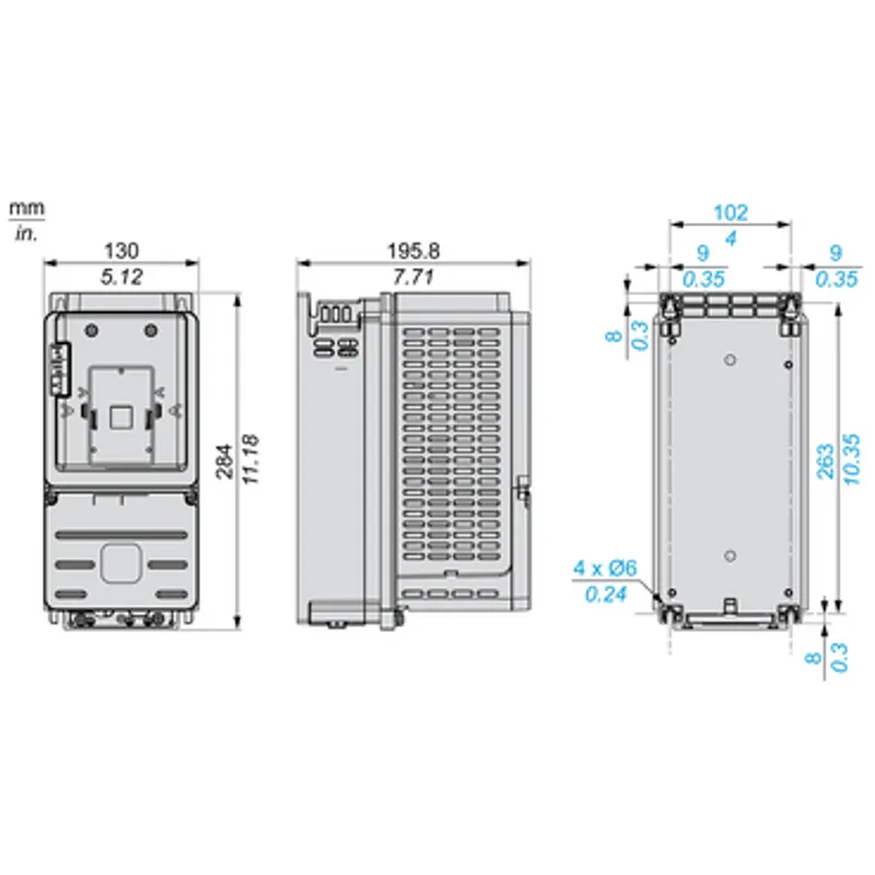variable speed drive, Altivar Process ATV600, ATV630, cabinet Integration, IP20, 4kW, 380 to 480 V — photo 2 of 6