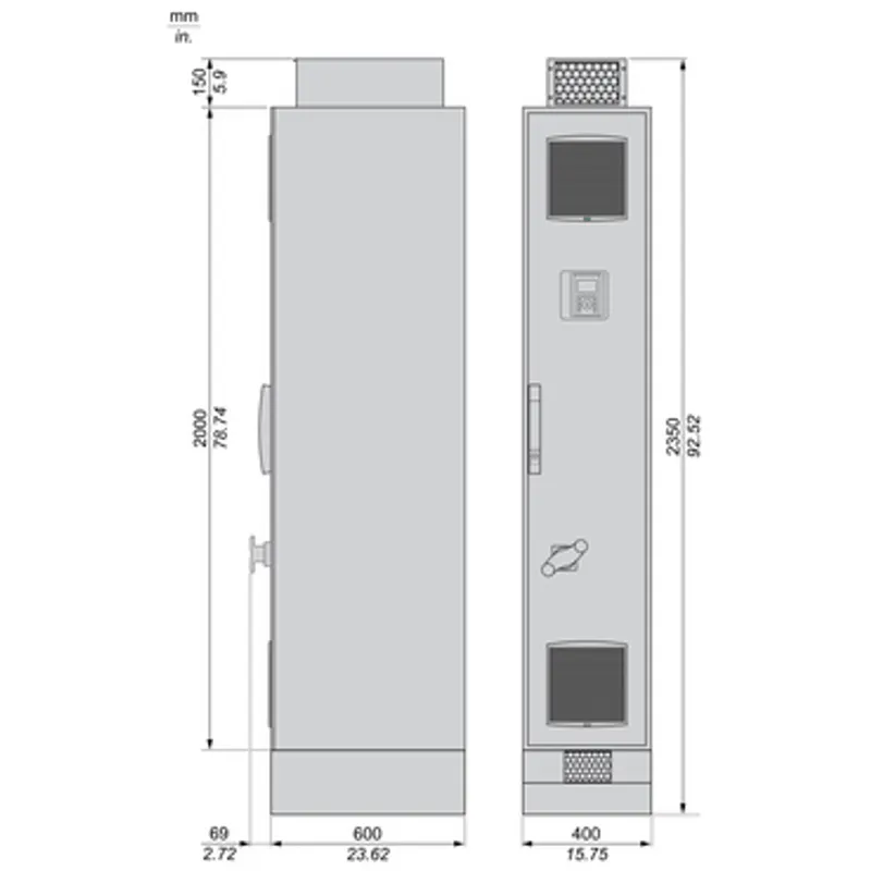 variable speed drive, Altivar Process ATV600, ATV650, 160kW, 400 to 480V, floor standing — photo 2 of 6