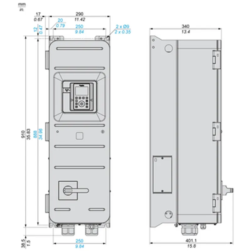 variable speed drive, Altivar Process ATV600, ATV650, 45kW, 400 to 480V, IP55, disconnect switch — photo 2 of 6