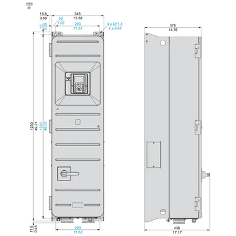 variable speed drive, Altivar Process ATV600, ATV650, 90kW, 400 to 480V, IP55, disconnect switch — photo 2 of 6