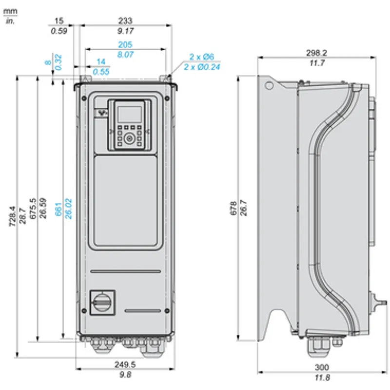 variable speed drive, Altivar Process ATV600, ATV650, 4kW, 400 to 480V, IP55, disconnect switch — photo 2 of 6