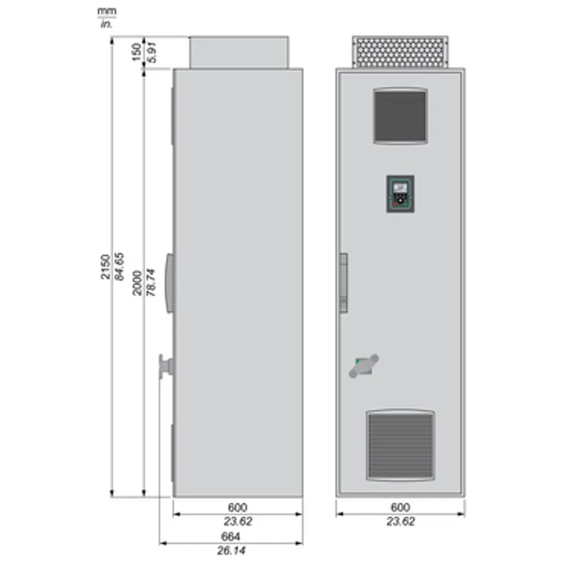Variable speed drive, Altivar Process ATV600, ATV660 Compact Drive System, 315/250 kW, 400V, CE, IP23 — photo 2 of 6