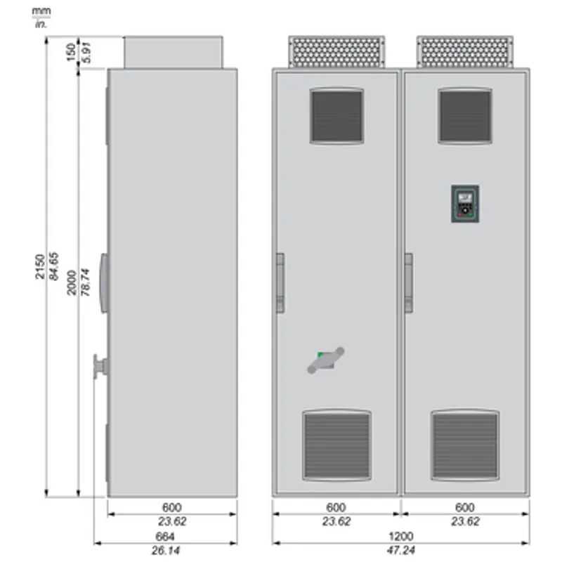 Variable speed drive, Altivar Process ATV600, ATV660 Compact Drive System, 560/450 kW, 400V, CE, IP23 — photo 2 of 6