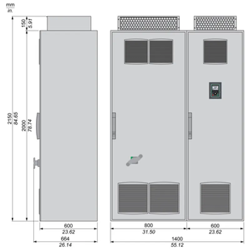 Variable speed drive, Altivar Process ATV600, ATV660 Compact Drive System, 800/630 kW, 480 V, CE, IP23 — photo 2 of 6