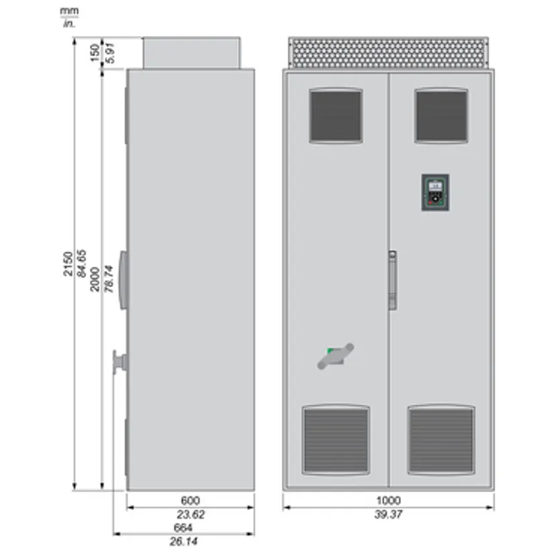 Variable speed drive, Altivar Process ATV600, ATV680 Low Harmonic System, 280/220kW, 480V, IP23 — photo 2 of 6