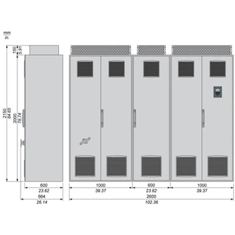Variable speed drive, Altivar Process ATV600, ATV680 Low Harmonic System, 900/710kW, 480V, IP23 — photo 2 of 6
